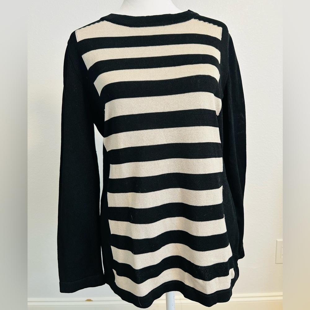 Les Copains Italian Knit Striped Long Sleeve Top - Picture 5 of 7